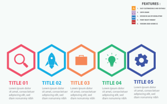 Colorful Hexa Infographic Template