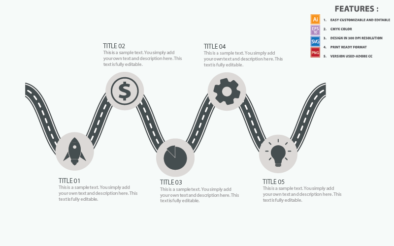 Curve Road Infographic Template Infographic Element