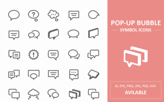 Pop-Up Bubble Symbol Icons