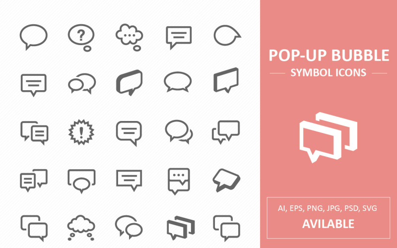 Pop-Up Bubble Symbol Icons Icon Set