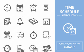 Time and Schedule Symbol Icons