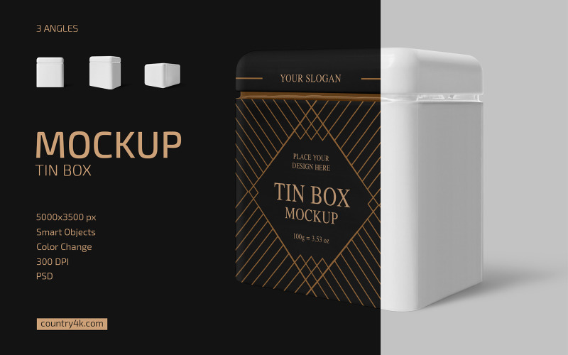 Tin Box Packaging Mockup Set Product Mockup