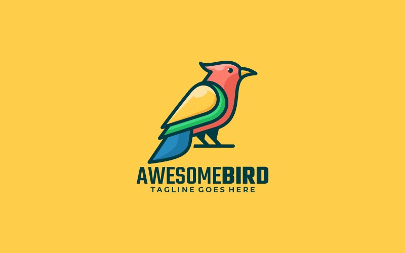 Awesome Bird Color Mascot Logo Logo Template