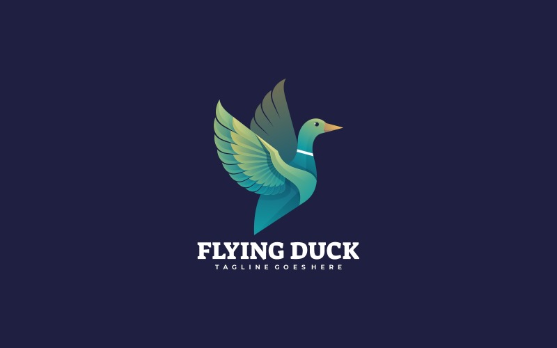 Flying Duck Gradient Logo Logo Template