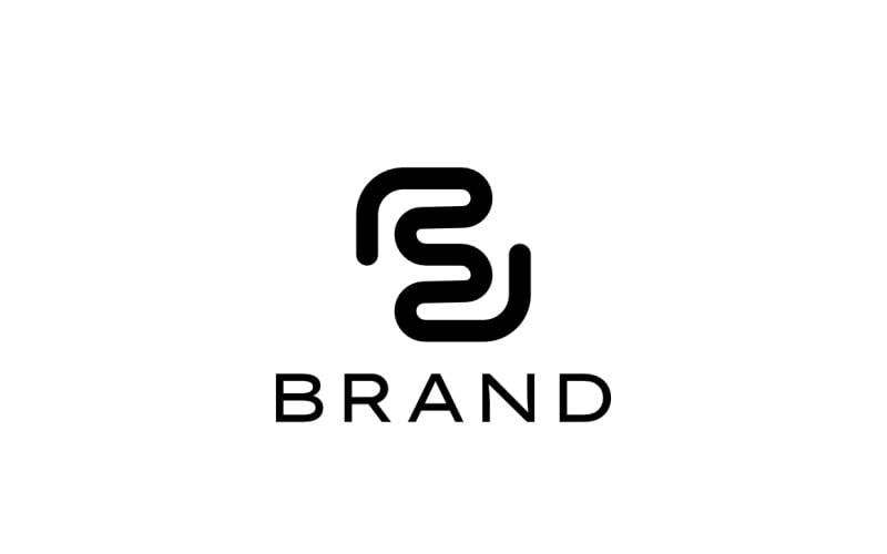 Monogram Letter R S Bold Black Tech Logo Logo Template