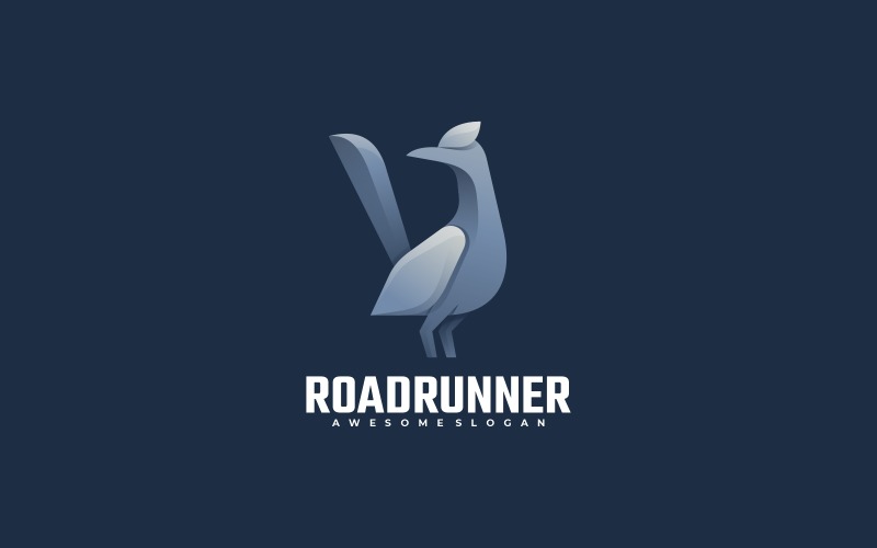 Roadrunner Bird Gradient Logo Logo Template