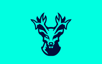 Strong Head Deer Mascot Logo