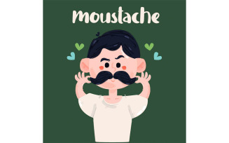 A Guy with Mustache Illustration