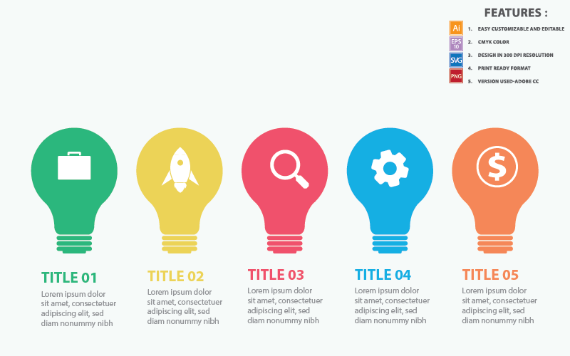 Bulb Infographic Template Infographic Element