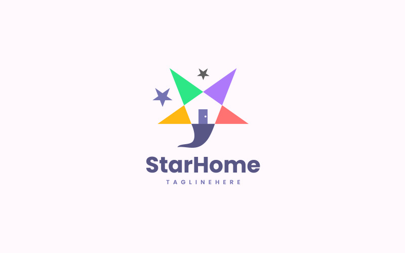 Free Star House Logo Design Concept Vector Logo Template