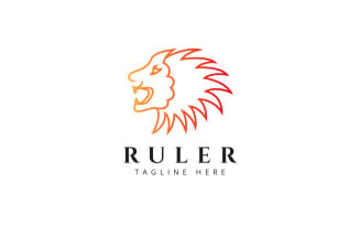 Ruler-Lion Head Logo Template