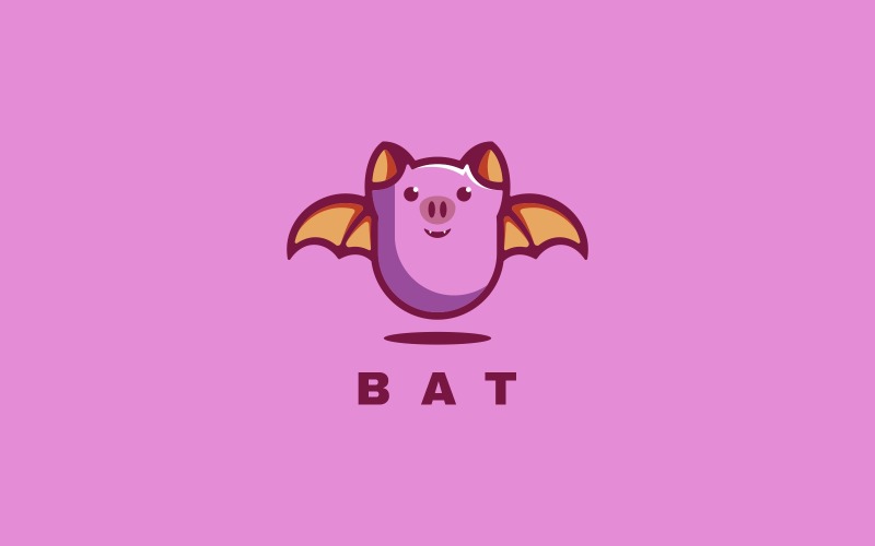 Bat Simple Mascot Logo Style Logo Template