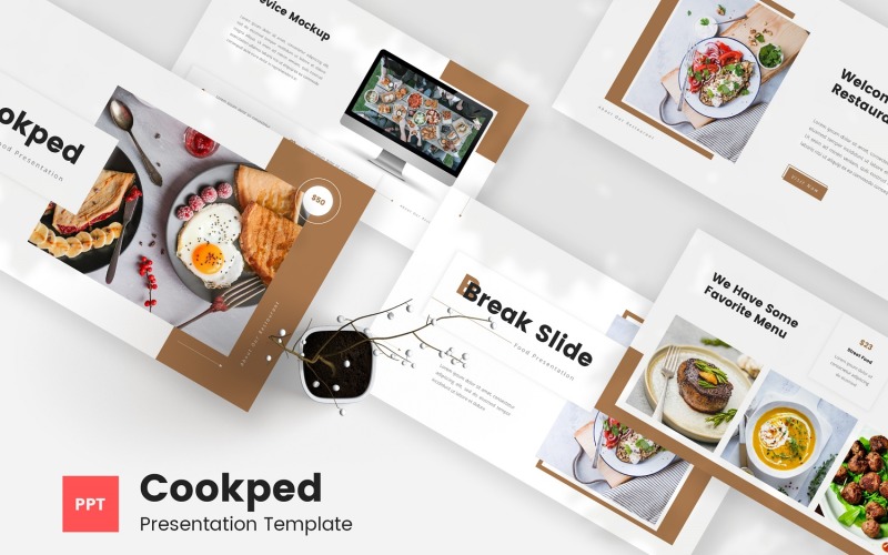 Cookped — Food Profile Powerpoint Template PowerPoint Template