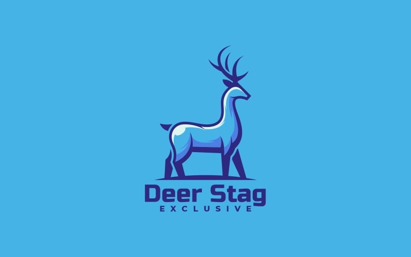 Deer Stag Simple Mascot Logo Style Logo Template