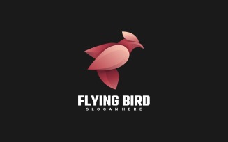 Flying Bird Pink Gradient Logo