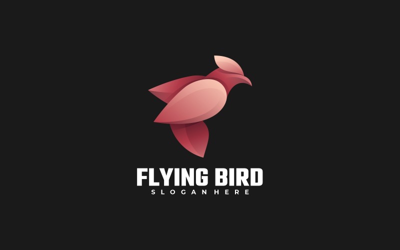 Flying Bird Pink Gradient Logo Logo Template