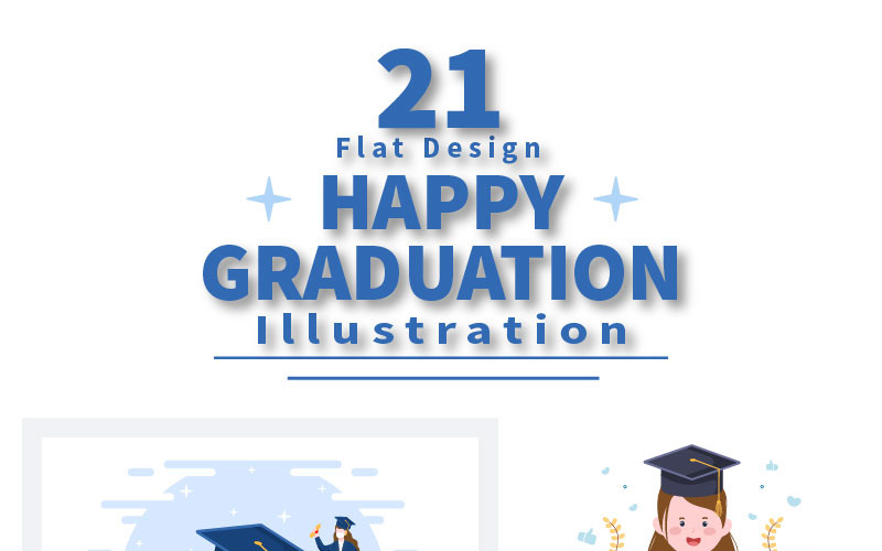 21 Online Virtual Graduation Students Celebrating Illustration