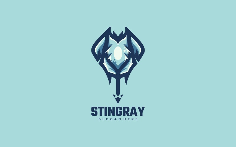 Stingray Simple Mascot Logo Logo Template