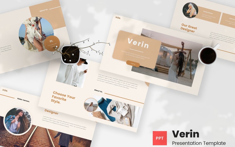 Verin — Bohemian Fashion Powerpoint Template PowerPoint Template