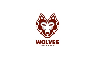 Wolf Head Simple Mascot Logo