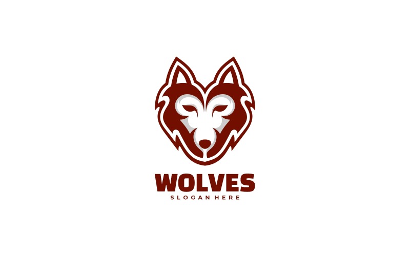 Wolf Head Simple Mascot Logo Logo Template