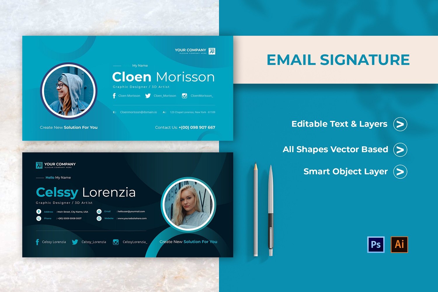 Template #208442 Signature Business Webdesign Template - Logo template Preview