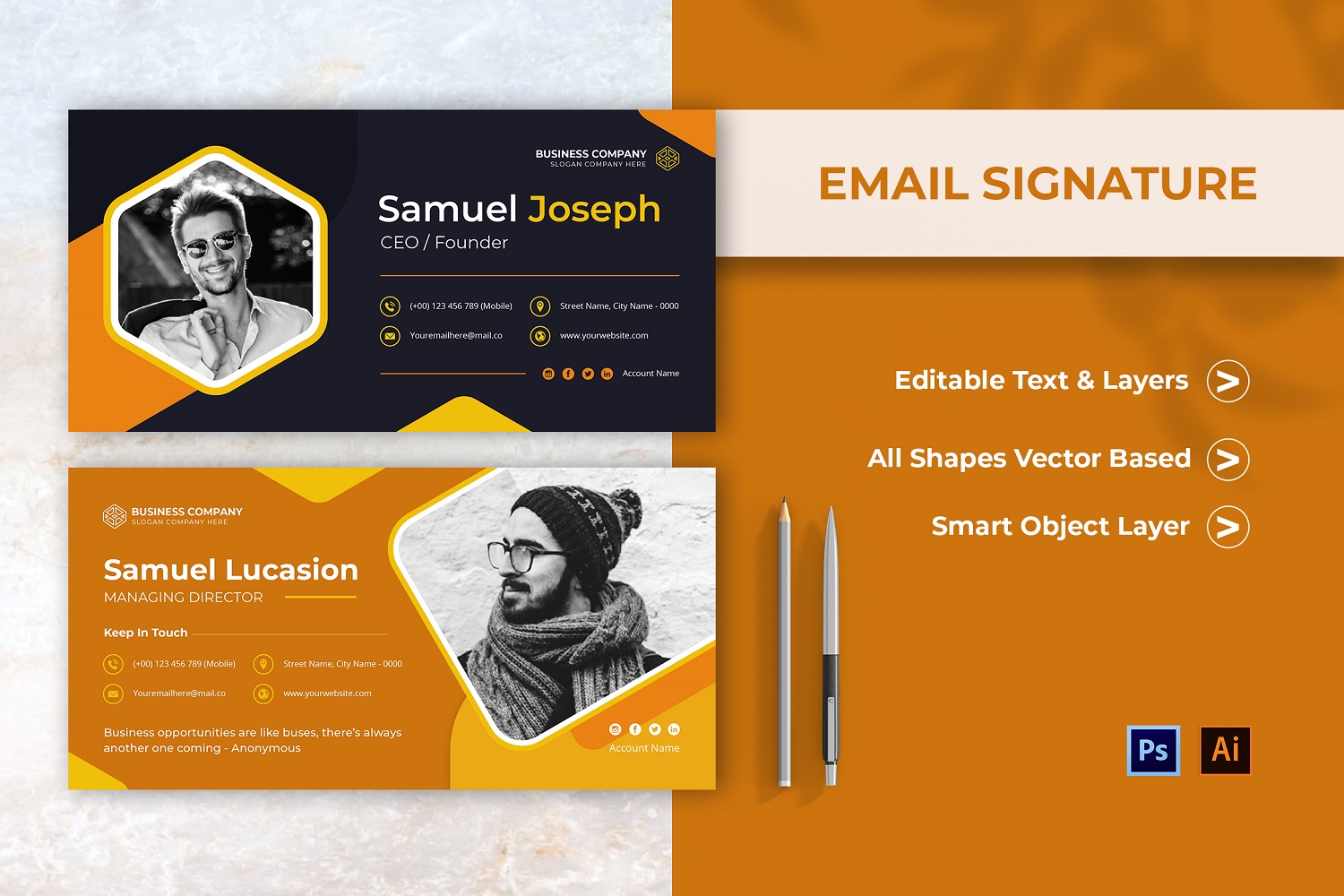 Template #208446 Signature Business Webdesign Template - Logo template Preview