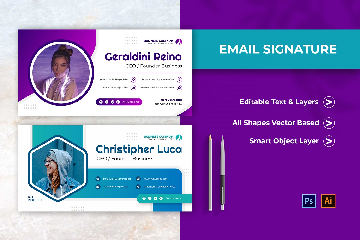 Template #208453 Signature Business Webdesign Template - Logo template Preview