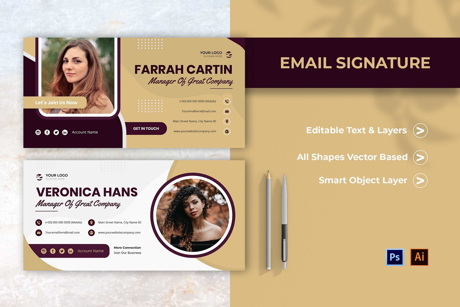 Template #208455 Signature Business Webdesign Template - Logo template Preview