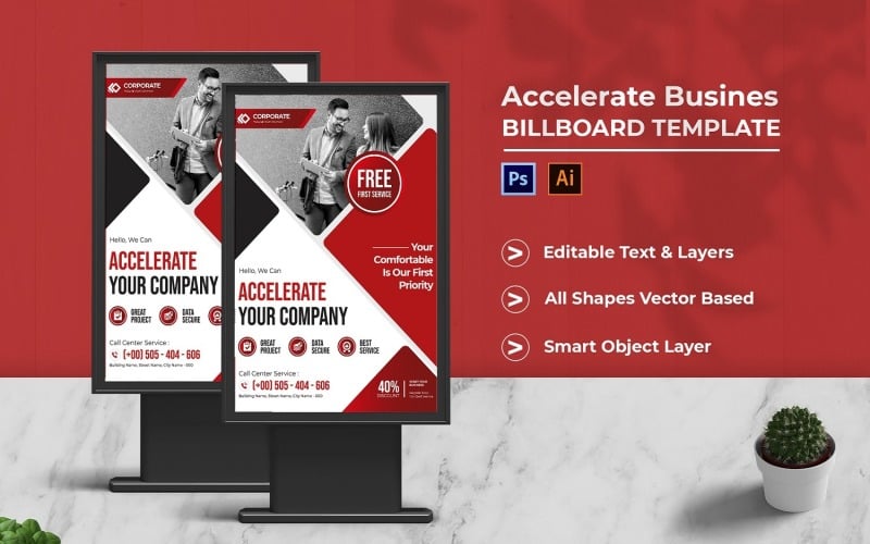 Accelerate Business Billboard Portrait Corporate Identity