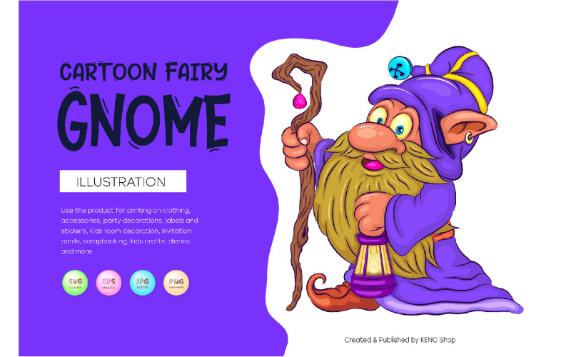Cartoon fairy gnome. Vector Vector Graphic