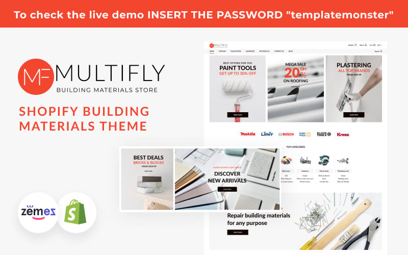 Multifly Construction, Shopify Building Materials Theme Shopify Theme