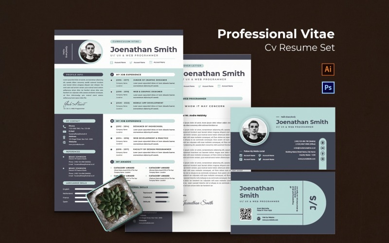 Professional Vitae CV Resume Resume Template