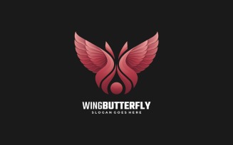 Wings Butterfly Gradient Logo Style
