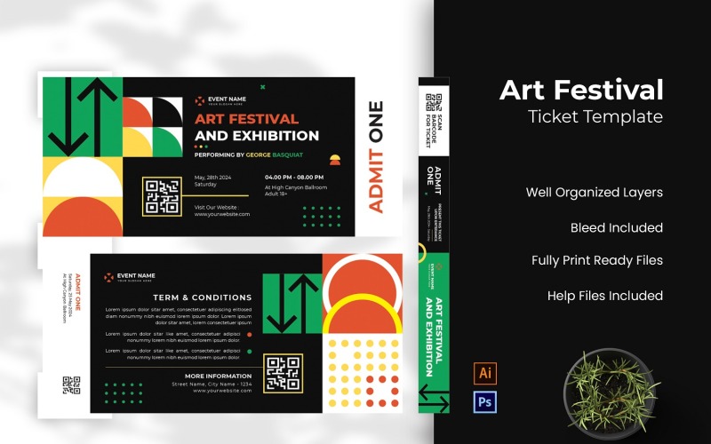 Art Festival Event Ticket Corporate Identity