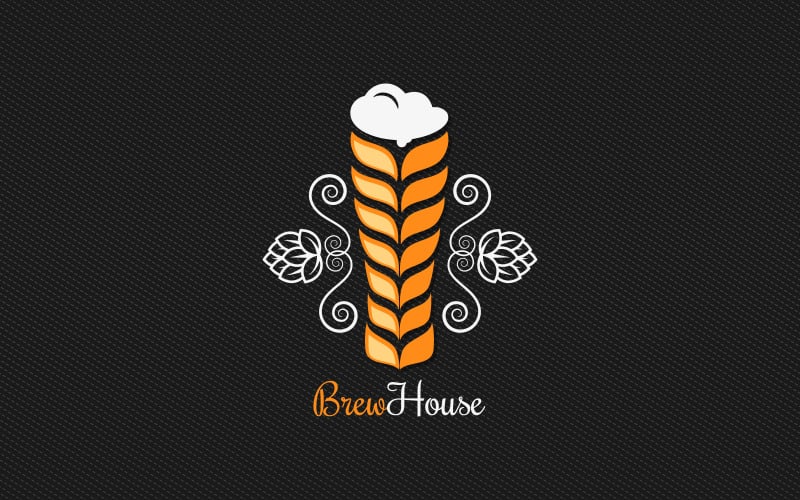 Beer Glass Logo Design Background Logo Template