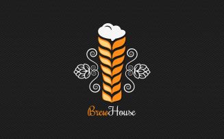 Beer Glass Logo Design Background