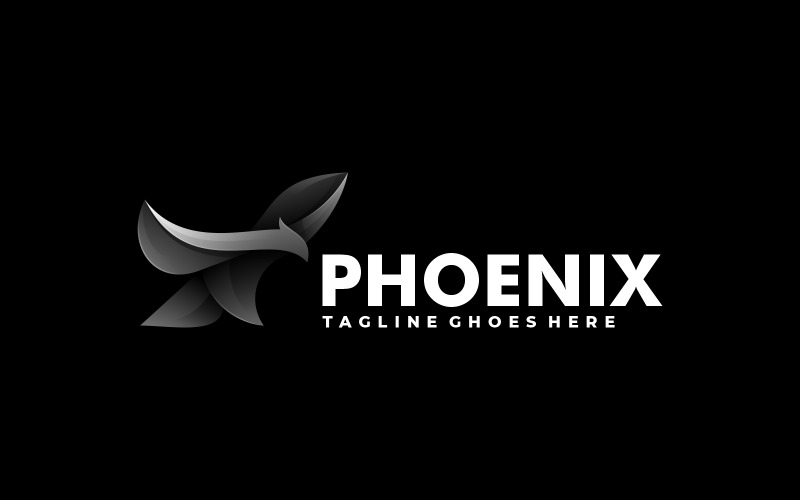 Black Phoenix Gradient Logo Style Logo Template
