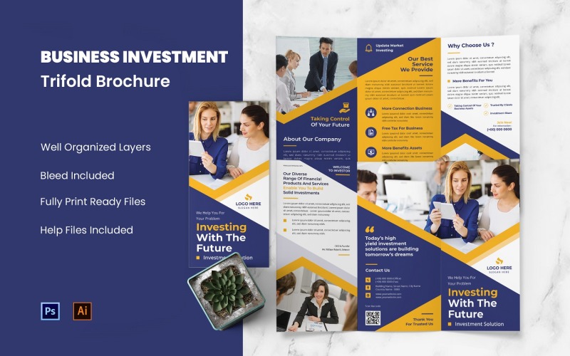 Business Investment Flyer Trifold Corporate Identity