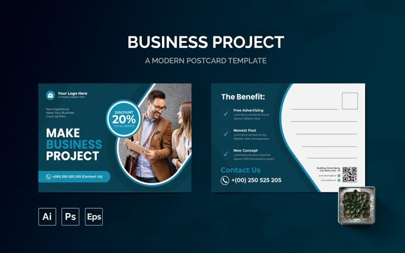 Business Project Post Card Corporate Identity