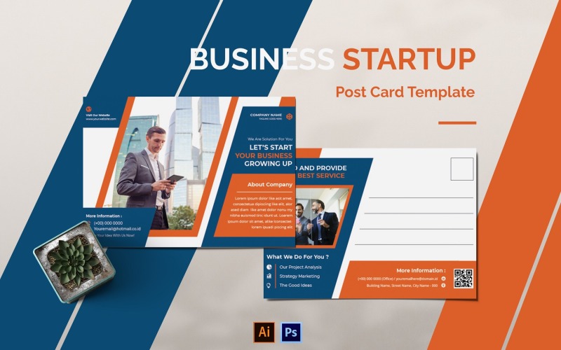 Business Start Up Post Card Corporate Identity