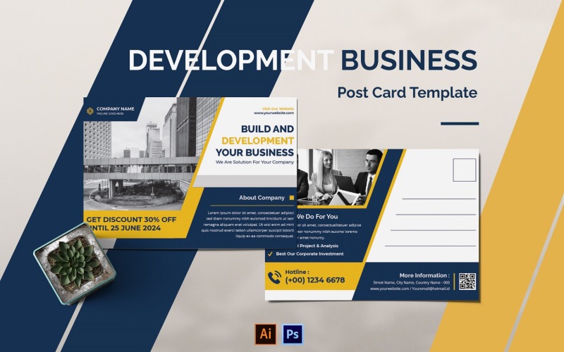 Development Business Post Card Corporate Identity