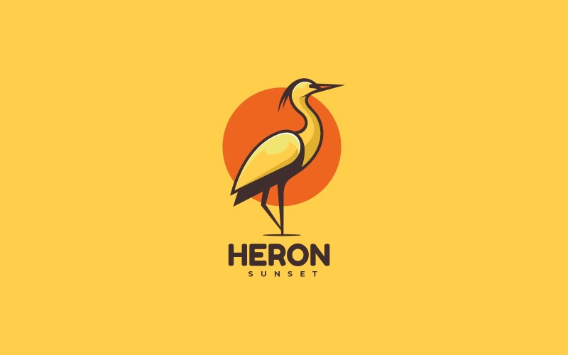 Heron Simple Mascot Logo Style Logo Template