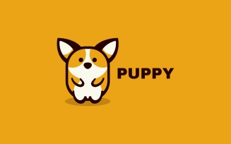 Little Puppy Simple Mascot Logo