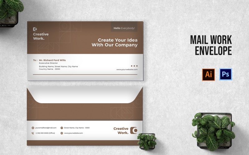Mail Work Envelope Template Corporate Identity