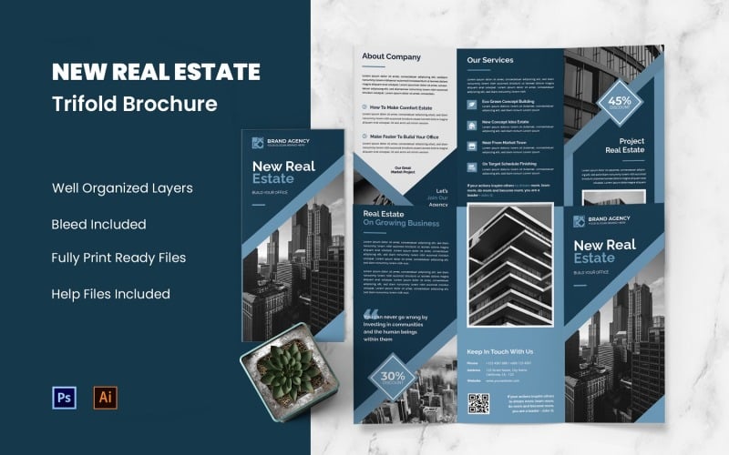 New Real Estate Trifold Brochure Corporate Identity