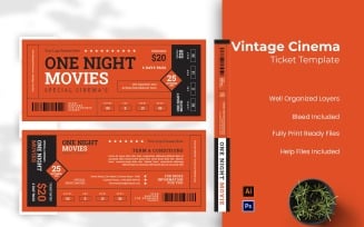 Vintage Cinema Ticket Template