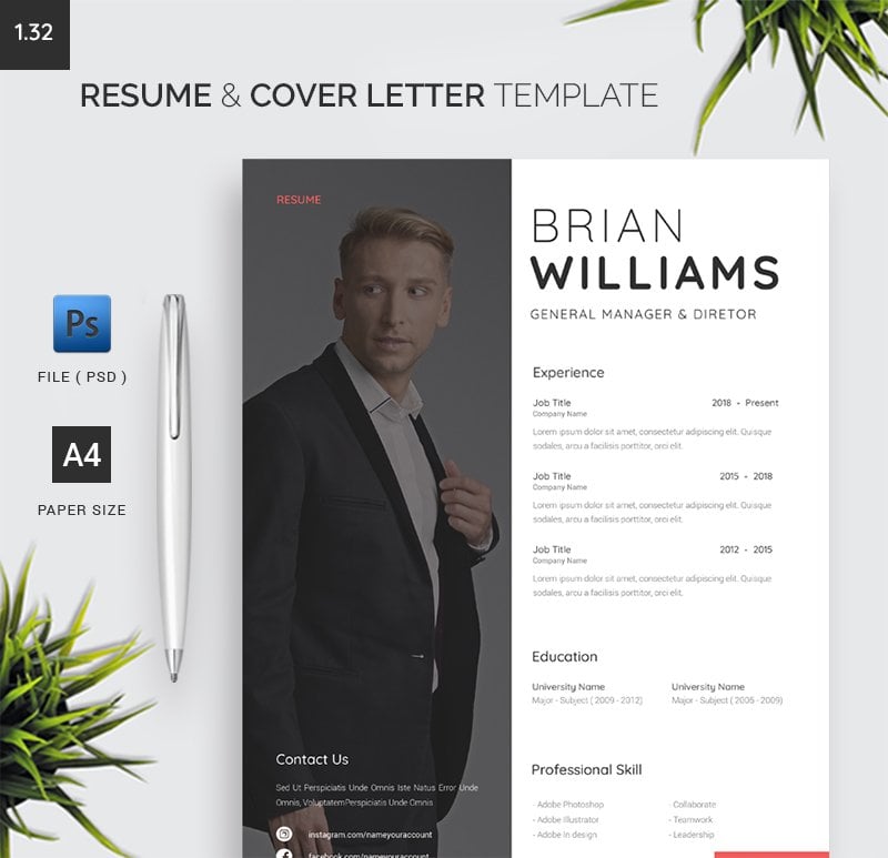 Template #208671 Cleancv Coverletter Webdesign Template - Logo template Preview