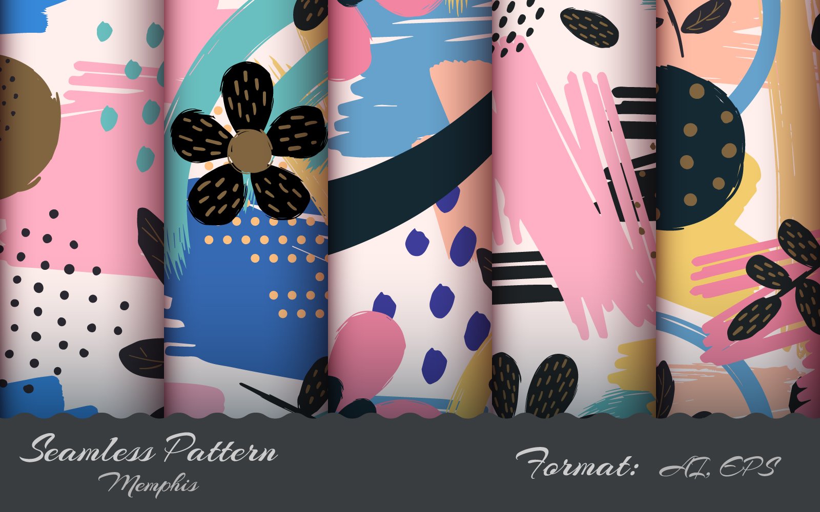 Kit Graphique #208692 Seamless Memphis Web Design - Logo template Preview