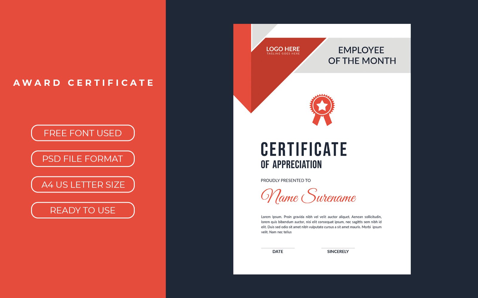 Kit Graphique #208737 Certificate Template Divers Modles Web - Logo template Preview